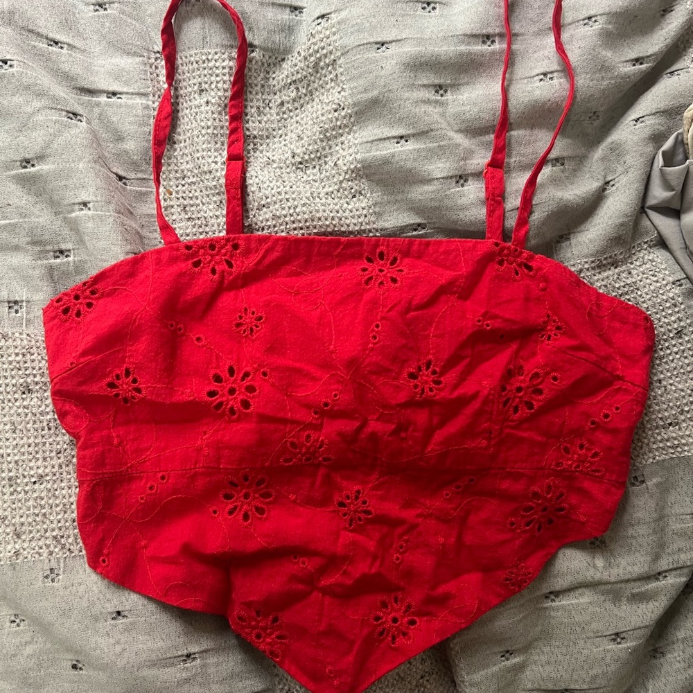 Red Floral Women's Top